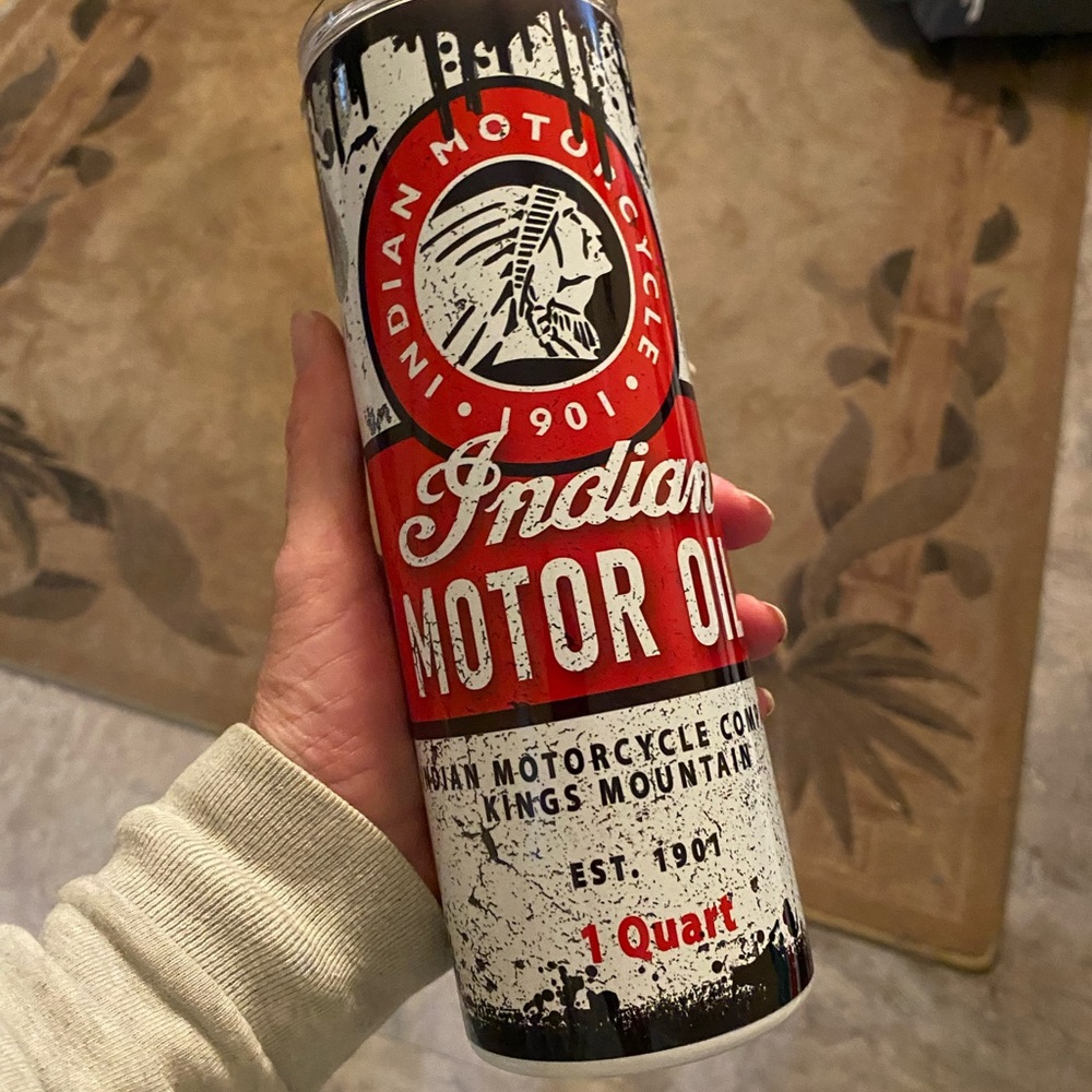 Indian Motorcycle Motor Oil Sublimated Tumbler